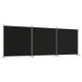 Biombo divisor de 3 paneles de tela negro 525x180 cm de vidaXL, Divisores de ambientes - Ref: Foro24-350281, Precio: 61,40 €,...