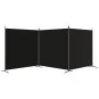 Biombo divisor de 3 paneles de tela negro 525x180 cm de vidaXL, Divisores de ambientes - Ref: Foro24-350281, Precio: 61,40 €,...
