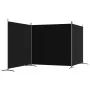 Biombo divisor de 3 paneles de tela negro 525x180 cm de vidaXL, Divisores de ambientes - Ref: Foro24-350281, Precio: 61,40 €,...