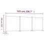 Biombo divisor de 3 paneles de tela negro 525x180 cm de vidaXL, Divisores de ambientes - Ref: Foro24-350281, Precio: 61,40 €,...