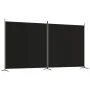 Biombo divisor de 2 paneles de tela negro 348x180 cm de vidaXL, Divisores de ambientes - Ref: Foro24-350277, Precio: 52,86 €,...