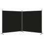 Biombo divisor de 2 paneles de tela negro 348x180 cm de vidaXL, Divisores de ambientes - Ref: Foro24-350277, Precio: 52,86 €,...