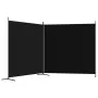 Biombo divisor de 2 paneles de tela negro 348x180 cm de vidaXL, Divisores de ambientes - Ref: Foro24-350277, Precio: 52,86 €,...