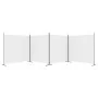 Divider screen with 4 white fabric panels 698x180 cm by vidaXL, Room dividers - Ref: Foro24-350282, Price: 52,71 €, Discount: %