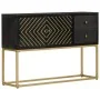 Aparador de madera maciza de mango negro y dorado 110x30x75 cm de vidaXL, Aparadores - Ref: Foro24-353912, Precio: 232,33 €, ...