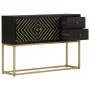 Aparador de madera maciza de mango negro y dorado 110x30x75 cm de vidaXL, Aparadores - Ref: Foro24-353912, Precio: 232,33 €, ...