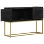 Aparador de madera maciza de mango negro y dorado 110x30x75 cm de vidaXL, Aparadores - Ref: Foro24-353912, Precio: 232,33 €, ...