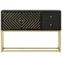 Aparador de madera maciza de mango negro y dorado 110x30x75 cm de vidaXL, Aparadores - Ref: Foro24-353912, Precio: 232,33 €, ...
