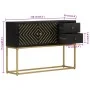 Aparador de madera maciza de mango negro y dorado 110x30x75 cm de vidaXL, Aparadores - Ref: Foro24-353912, Precio: 232,33 €, ...