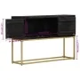 Aparador de madera maciza de mango negro y dorado 110x30x75 cm de vidaXL, Aparadores - Ref: Foro24-353912, Precio: 232,33 €, ...