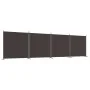 Biombo divisor de 4 paneles de tela marrón 698x180 cm de vidaXL, Divisores de ambientes - Ref: Foro24-350283, Precio: 64,54 €...