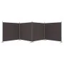 Biombo divisor de 4 paneles de tela marrón 698x180 cm de vidaXL, Divisores de ambientes - Ref: Foro24-350283, Precio: 64,54 €...