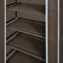 Zapatero de tela con cubierta, marrón, 58 x 28 x 106 cm de vidaXL, Zapateros y organizadores de calzado - Ref: Foro24-240504,...