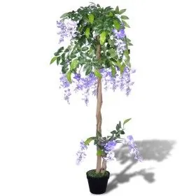 Glicina artificial en maceta de 120 cm de alto de vidaXL, Flora artificial - Ref: Foro24-241364, Precio: 51,29 €, Descuento: %
