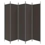 Biombo divisor de 5 paneles de tela marrón 250x200 cm de vidaXL, Divisores de ambientes - Ref: Foro24-350187, Precio: 39,87 €...