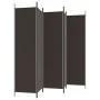 Biombo divisor de 5 paneles de tela marrón 250x200 cm de vidaXL, Divisores de ambientes - Ref: Foro24-350187, Precio: 39,87 €...