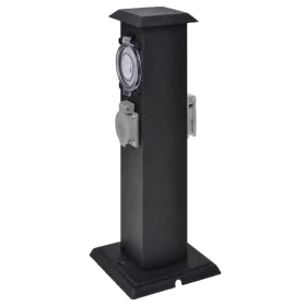 Black column with plug and timer for the garden by vidaXL, wall sockets - Ref: Foro24-41234, Price: 45,06 €, Discount: %