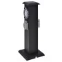 Columna negra con enchufe y temporizador para el jardín de vidaXL, Enchufes de pared - Ref: Foro24-41234, Precio: 45,06 €, De...