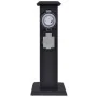 Black column with plug and timer for the garden by vidaXL, wall sockets - Ref: Foro24-41234, Price: 45,06 €, Discount: %