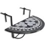 Mesa de balcón colgante mosaico negro y blanco de vidaXL, Mesas de jardín - Ref: Foro24-41125, Precio: 78,25 €, Descuento: %