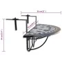 Mesa de balcón colgante mosaico negro y blanco de vidaXL, Mesas de jardín - Ref: Foro24-41125, Precio: 78,25 €, Descuento: %