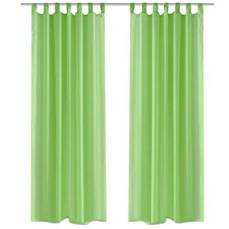 2 Cortinas verdes transparentes 140 x 175 cm de vidaXL, Cortinas y visillos - Ref: Foro24-130203, Precio: 17,69 €, Descuento: %