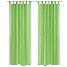 2 Cortinas verdes transparentes 140 x 225 cm de vidaXL, Cortinas y visillos - Ref: Foro24-130204, Precio: 18,80 €, Descuento: %