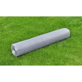Malla de alambre de acero galvanizado plateada 25x1 m de vidaXL, Paneles de vallas - Ref: Foro24-140432, Precio: 74,19 €, Des...