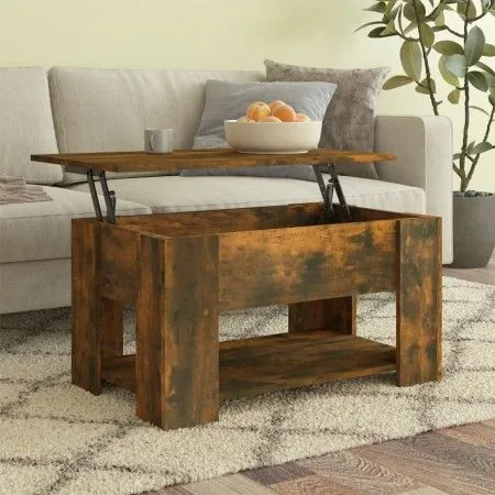 Mesa de centro madera contrachapada roble ahumado 79x49x41 cm de vidaXL, Mesas de centro - Ref: Foro24-819275, Precio: 77,06 ...