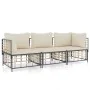 Juego de muebles de jardín 3 pzas cojines antracita ratán PE de vidaXL, Sofás de exterior - Ref: Foro24-3186694, Precio: 252,...