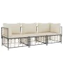 Juego de muebles de jardín 3 pzas cojines antracita ratán PE de vidaXL, Sofás de exterior - Ref: Foro24-3186694, Precio: 252,...
