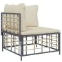 Juego de muebles de jardín 3 pzas cojines antracita ratán PE de vidaXL, Sofás de exterior - Ref: Foro24-3186694, Precio: 252,...