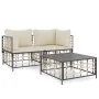 Gartenmöbel-Set 3-teilig anthrazitfarbene PE-Rattankissen von vidaXL, Outdoor-Sofas - Ref: Foro24-3186692, Preis: 241,25 €, R...
