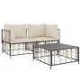 Gartenmöbel-Set 3-teilig anthrazitfarbene PE-Rattankissen von vidaXL, Outdoor-Sofas - Ref: Foro24-3186692, Preis: 241,25 €, R...