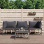 Juego de muebles de jardín 4 pzas y cojines ratán PE antracita de vidaXL, Sofás de exterior - Ref: Foro24-3186697, Precio: 31...
