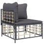 Juego de muebles de jardín 4 pzas y cojines ratán PE antracita de vidaXL, Sofás de exterior - Ref: Foro24-3186697, Precio: 31...