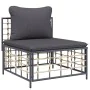 Juego de muebles de jardín 4 pzas y cojines ratán PE antracita de vidaXL, Sofás de exterior - Ref: Foro24-3186697, Precio: 31...