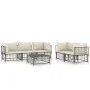 Juego de muebles de jardín 6 pzas y cojines ratán PE antracita de vidaXL, Sofás de exterior - Ref: Foro24-3186704, Precio: 50...