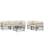 Juego de muebles de jardín 6 pzas y cojines ratán PE antracita de vidaXL, Sofás de exterior - Ref: Foro24-3186704, Precio: 50...