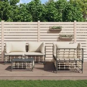 5-piece garden furniture set with anthracite PE rattan cushions by vidaXL, Outdoor sofas - Ref: Foro24-3186702, Price: 424,18...
