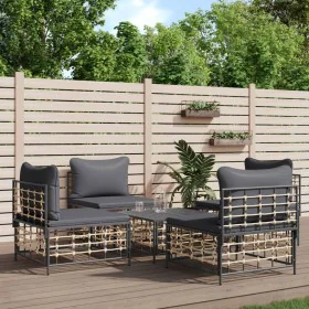 5-piece garden furniture set and anthracite PE rattan cushions by vidaXL, Outdoor sofas - Ref: Foro24-3186711, Price: 363,82 ...