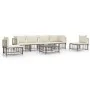Set muebles de jardín 7 pzas y cojines ratán PE gris antracita de vidaXL, Sofás de exterior - Ref: Foro24-3186722, Precio: 55...