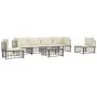 Set muebles de jardín 7 pzas y cojines ratán PE gris antracita de vidaXL, Sofás de exterior - Ref: Foro24-3186722, Precio: 55...