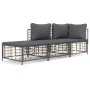 Garden furniture set 3 pieces anthracite PE rattan cushions by vidaXL, Outdoor sofas - Ref: Foro24-3186725, Price: 219,09 €, ...