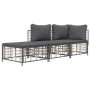Garden furniture set 3 pieces anthracite PE rattan cushions by vidaXL, Outdoor sofas - Ref: Foro24-3186725, Price: 219,09 €, ...
