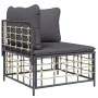 Garden furniture set 3 pieces anthracite PE rattan cushions by vidaXL, Outdoor sofas - Ref: Foro24-3186725, Price: 219,09 €, ...