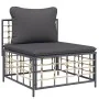 Garden furniture set 3 pieces anthracite PE rattan cushions by vidaXL, Outdoor sofas - Ref: Foro24-3186725, Price: 219,09 €, ...