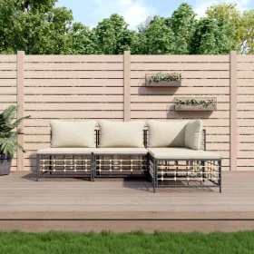 Garden furniture set 4 pieces anthracite cushions PE rattan by vidaXL, Outdoor sofas - Ref: Foro24-3186730, Price: 295,72 €, ...