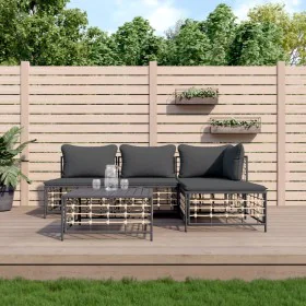 Gartenmöbel-Set 5-teilig, Kissen anthrazit, PE-Rattan von vidaXL, Outdoor-Sofas - Ref: Foro24-3186733, Preis: 359,50 €, Rabat...