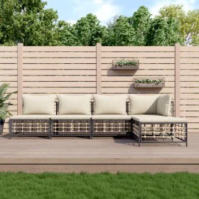 Garden furniture set 5 pieces cushions anthracite PE rattan by vidaXL, Outdoor sofas - Ref: Foro24-3186734, Price: 370,62 €, ...